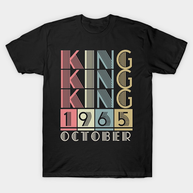 1965 - King October Retro Vintage Birthday T-Shirt by ReneeCummings